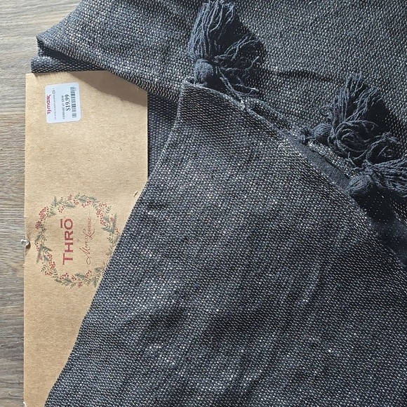 THRO 54" Round Black and Gold Tree Skirt - Picture 2 of 4